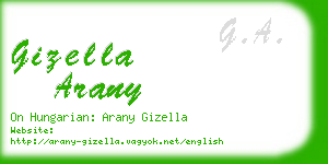 gizella arany business card